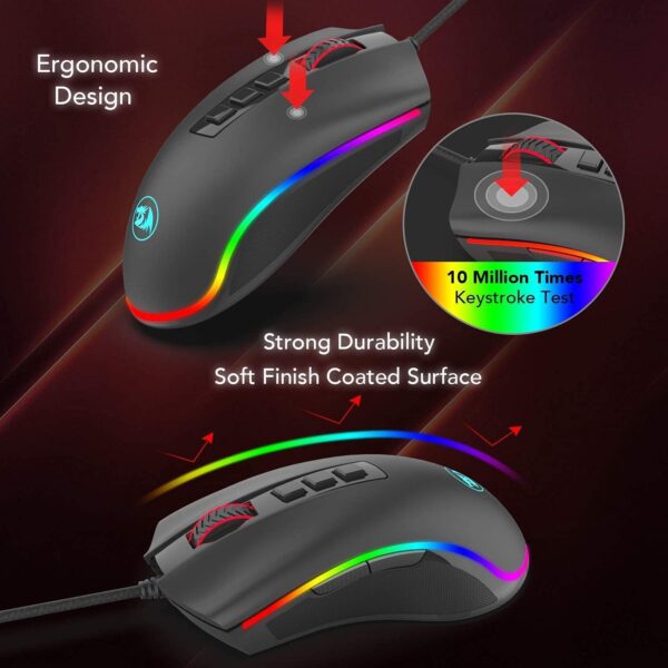 Second image of Redragon M711 Cobra RGB Gaming Mouse | 10,000 DPI | Programmable Buttons