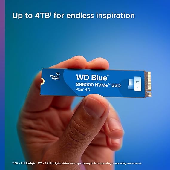Second image of WD Blue SN5000 1TB NVMe PCIe Gen4 Internal SSD – High-Speed Performance
