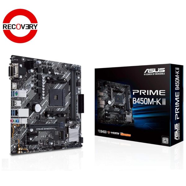 ASUS PRIME B450M-KII Motherboard – AM4, DDR4, PCIe 3.0, M.2, HDMI