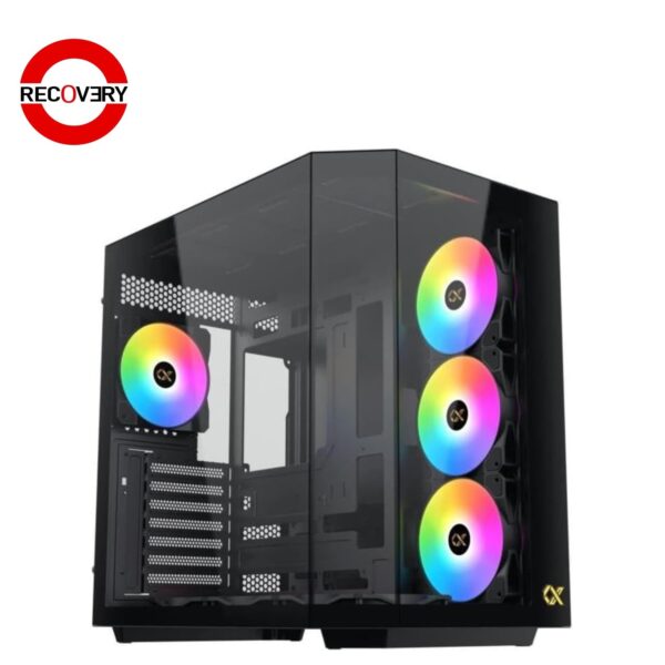 Xigmatek Cubi II Gaming Case – 7 ARGB Lights, USB-C, Dual USB 3.0 (Black)