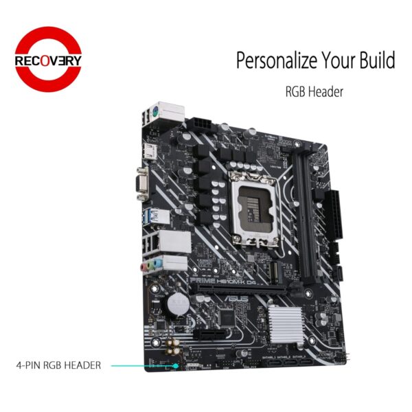 Second image of ASUS PRIME H610M-F D4 Motherboard – Intel 12th/13th Gen, DDR4, Micro-ATX