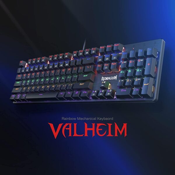 Second image of Redragon K608-R Valheim Red Switch Rainbow LED Mechanical Gaming Keyboard