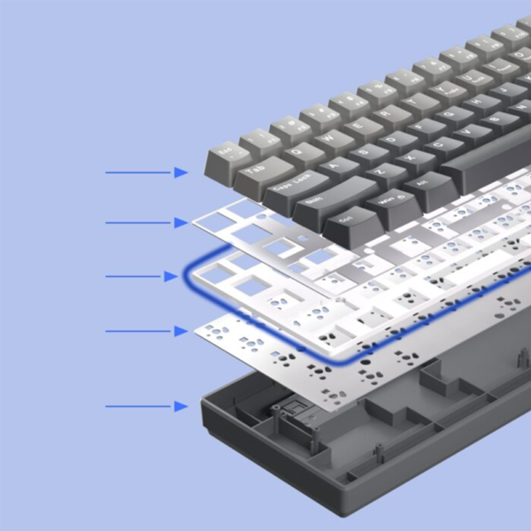 Second image of MageGee MK-Box Wired Mechanical Keyboard Gradiant Gray (68 Keys / 65% Layout)