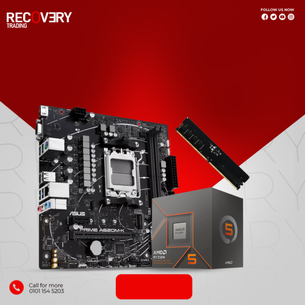 AMD Ryzen 5 7500F Gaming Bundle | ASUS A620M | 8GB DDR5