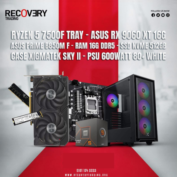 Ryzen 5 7500F + ASUS RX 9060 XT 16GB Gaming PC