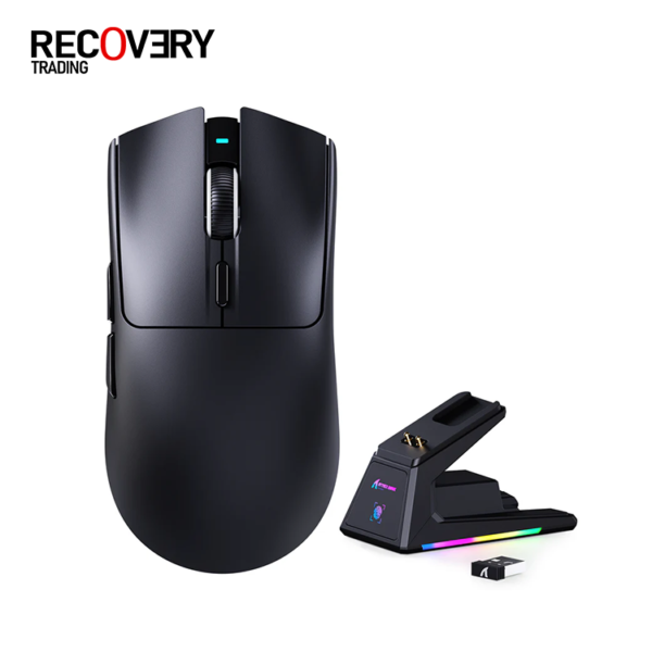 ATTACK SHARK X1 Tri-mode Gaming Mouse with Touchpad RGB Charging Dock Black & White