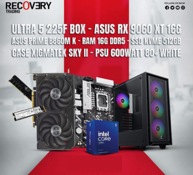 Intel Core Ultra 5 225F + ASUS RX 9060 XT 16GB Gaming PC