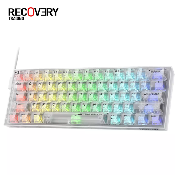 REDRAGON K617 CT Fizz RGB 60% Gaming Mechanical Keyboard – Custom Linear Switch (White Transparent)