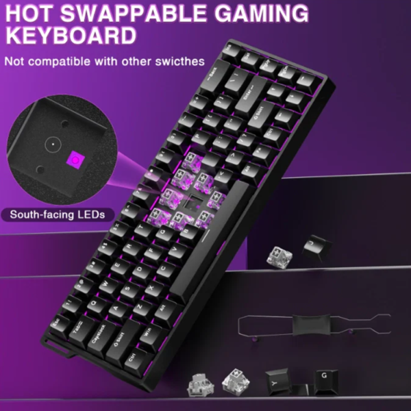 Second image of AULA WIN68 HE Wired Magnetic Keyboard Black