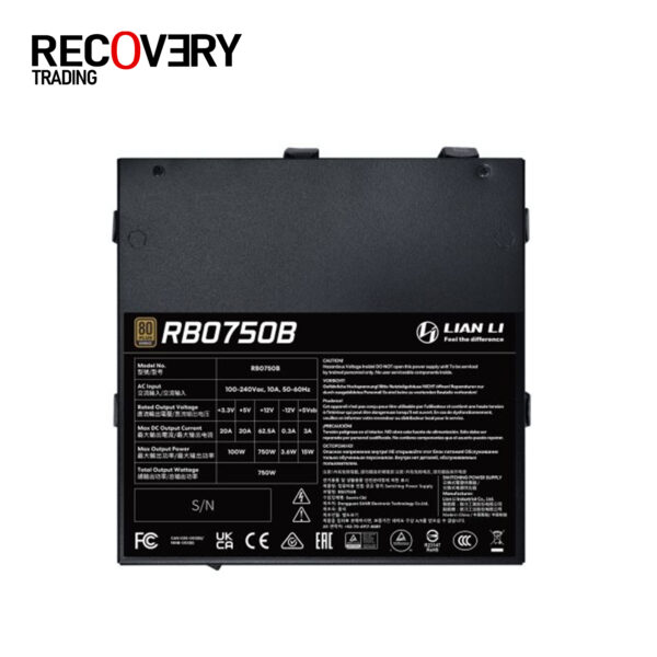 Second image of LIAN LI RB750B 750W 80 PLUS Bronze PCIe 5.1 ATX 3.1 Power Supply