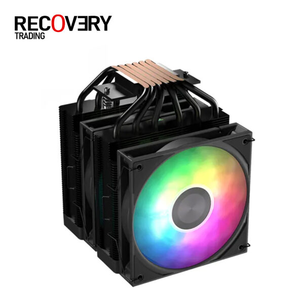 Second image of AeroCool Icicle AL60C Dual-Tower ARGB CPU Cooler – Black