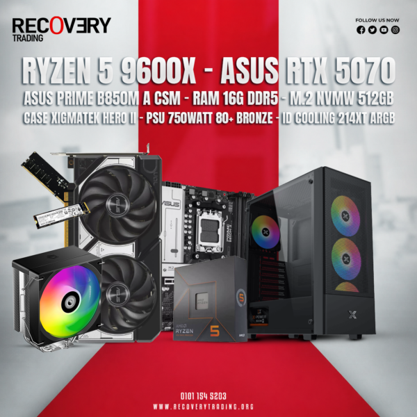 Ryzen 5 9600X + ASUS RTX 5070 Gaming PC