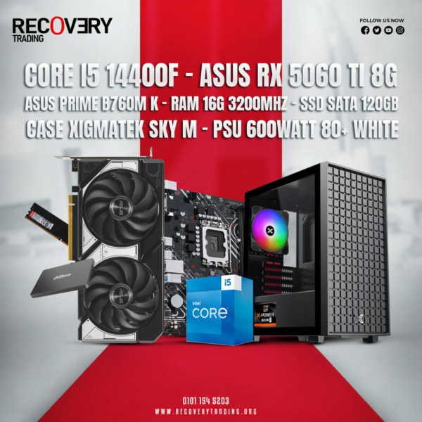 Intel Core i5-14400F + ASUS RTX 5060 Ti 8GB Gaming PC