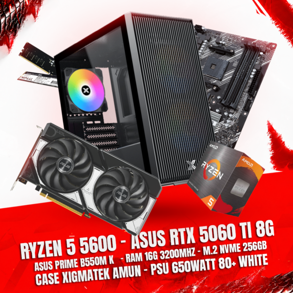 Ryzen 5 5600 + ASUS RTX 5060 Ti 8GB Gaming PC