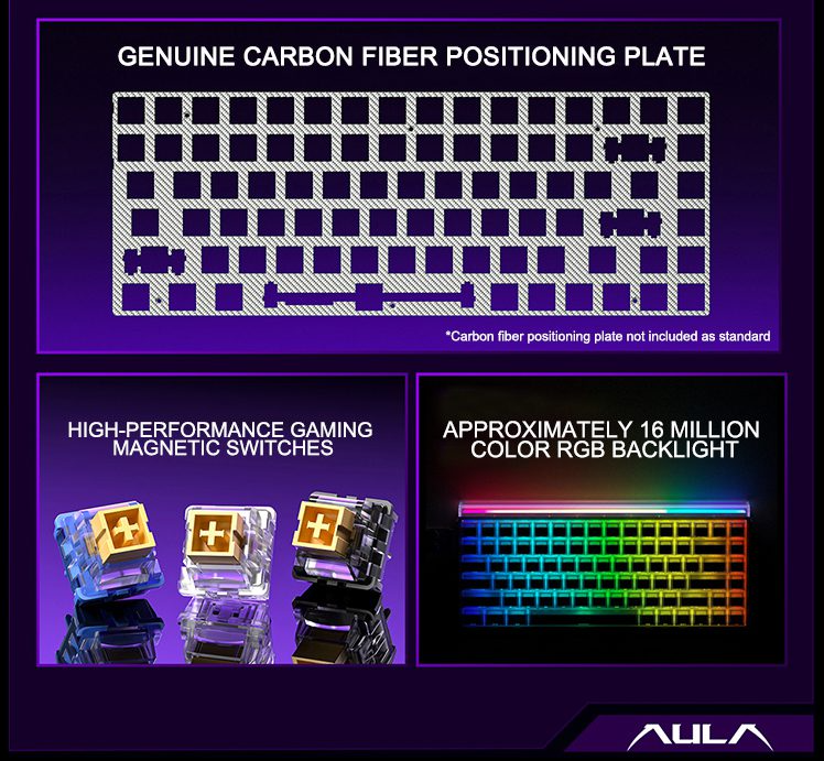 AULA HERO 68 HE Transparent Magnetic Gaming Keyboard - Image 3