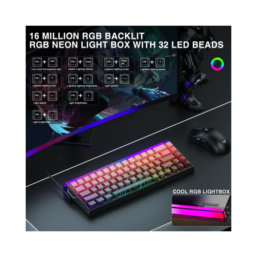 AULA HERO 68 HE Wired Magnetic Gaming Keyboard – Black & Red - Image 5