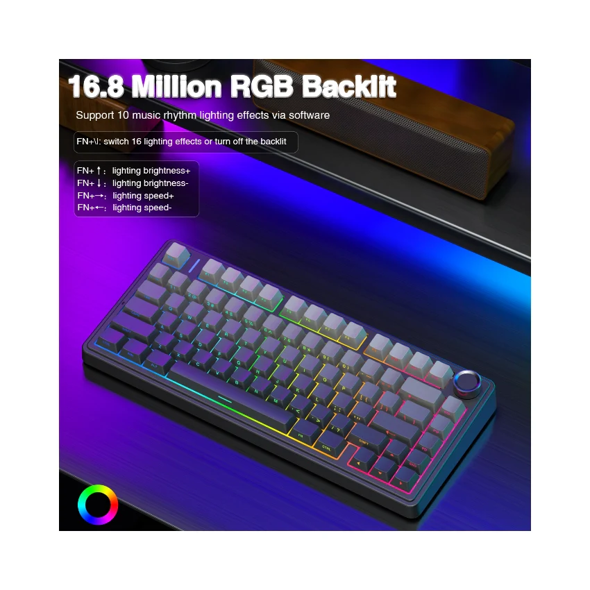 AULA F75 Wireless Mechanical Gaming Keyboard – Gradient Grey - Image 6
