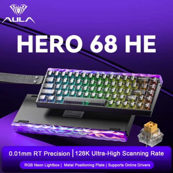 AULA HERO 68 HE Transparent Magnetic Gaming Keyboard - Image 2