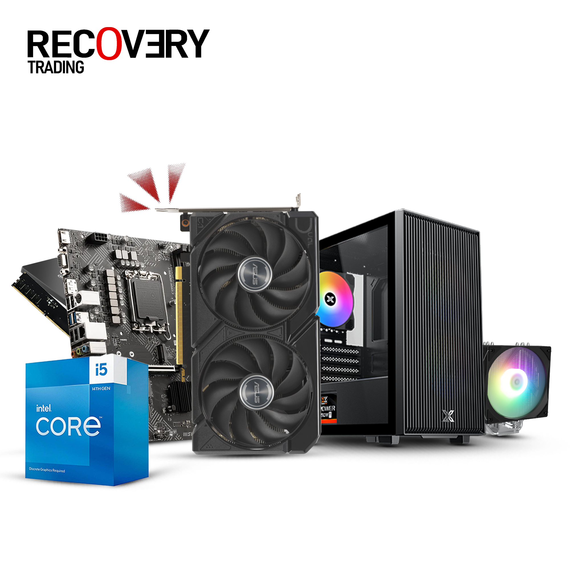 Intel Core i5-14400F + ASUS Radeon RX 7600 8GB Gaming PC