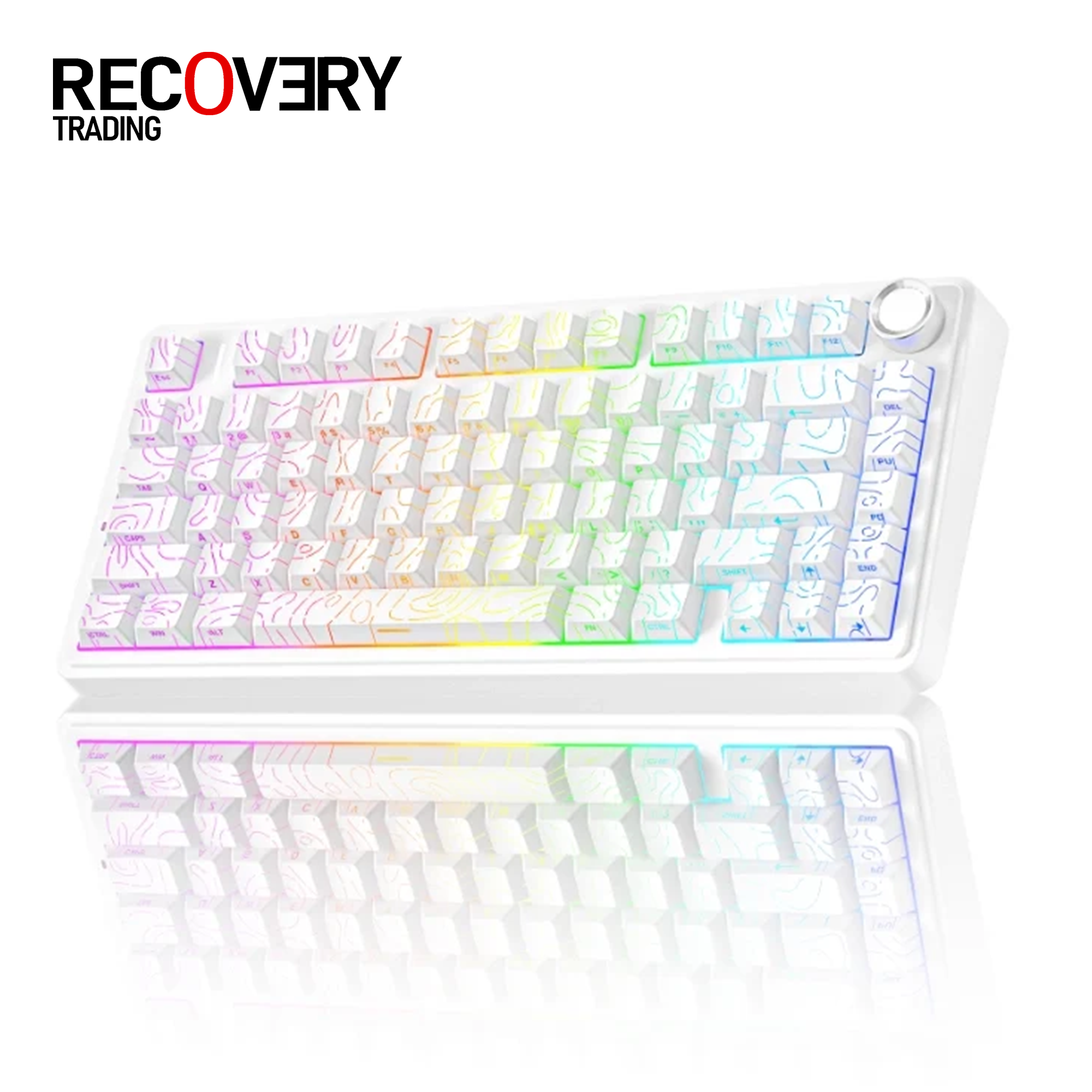 AULA F75 Wireless Mechanical Gaming Keyboard – White Contour
