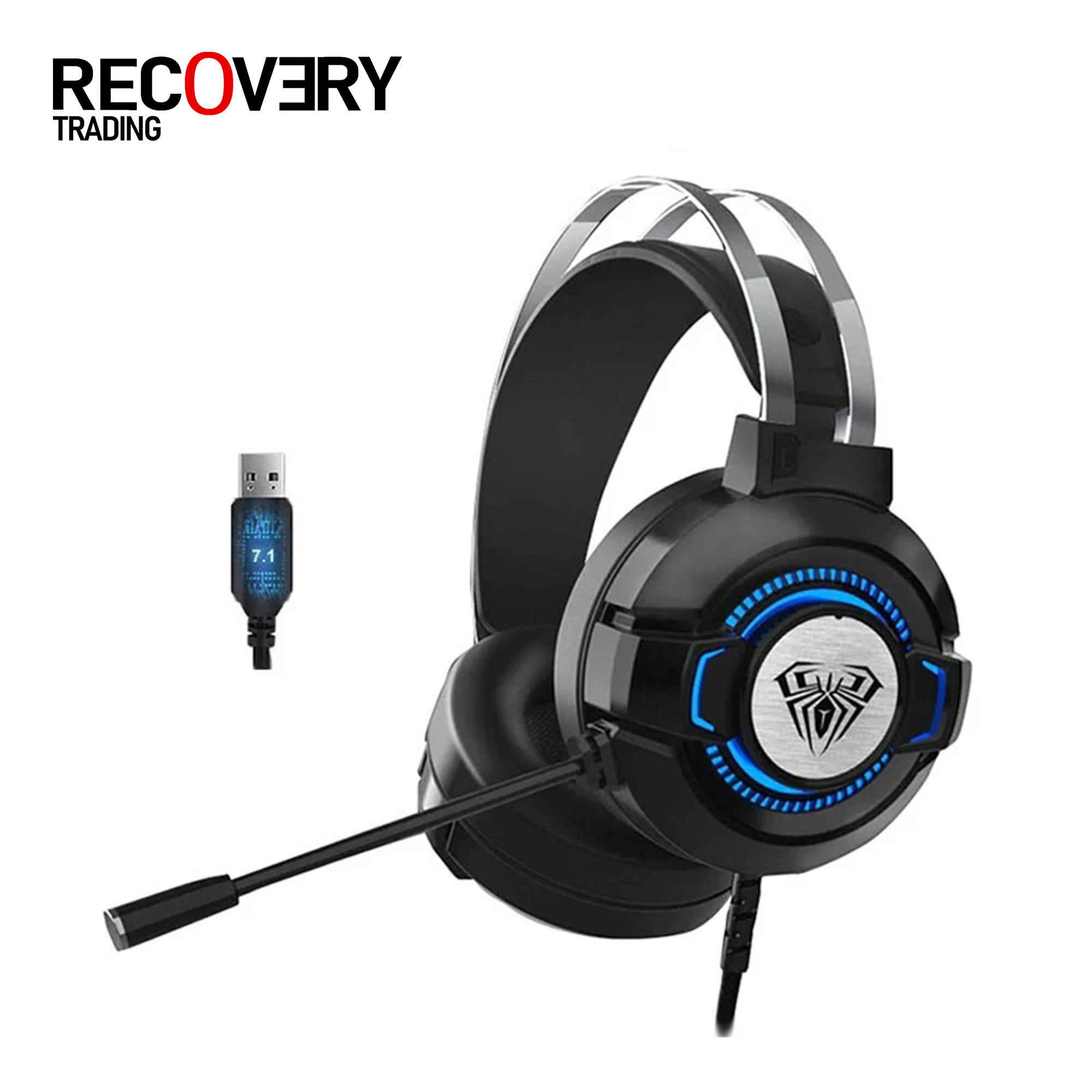 AULA S602 RGB Virtual 7.1 Surround Sound Gaming Headset – USB, Black